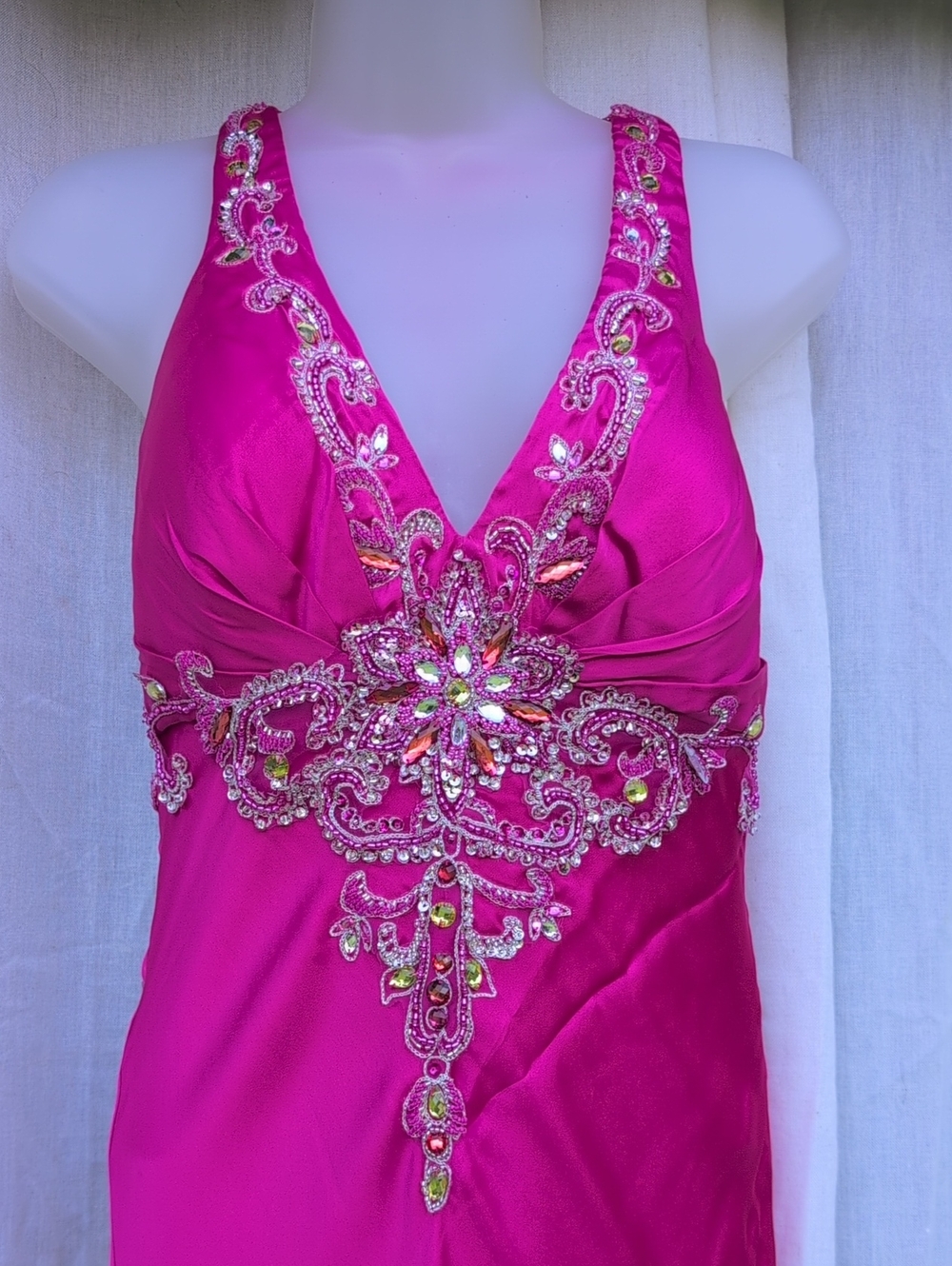 NWT - Fame By Forever Yours - Size 6 Hot Pink Embellished Evening Dress